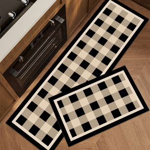 家用耐脏专用脚 科技皮革厨c房地垫防滑防油可擦免洗防水地毯美式