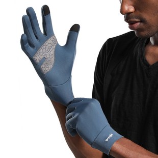 春秋越野跑步防风手套抓绒薄款内衬可触屏防滑男女专业运动装备