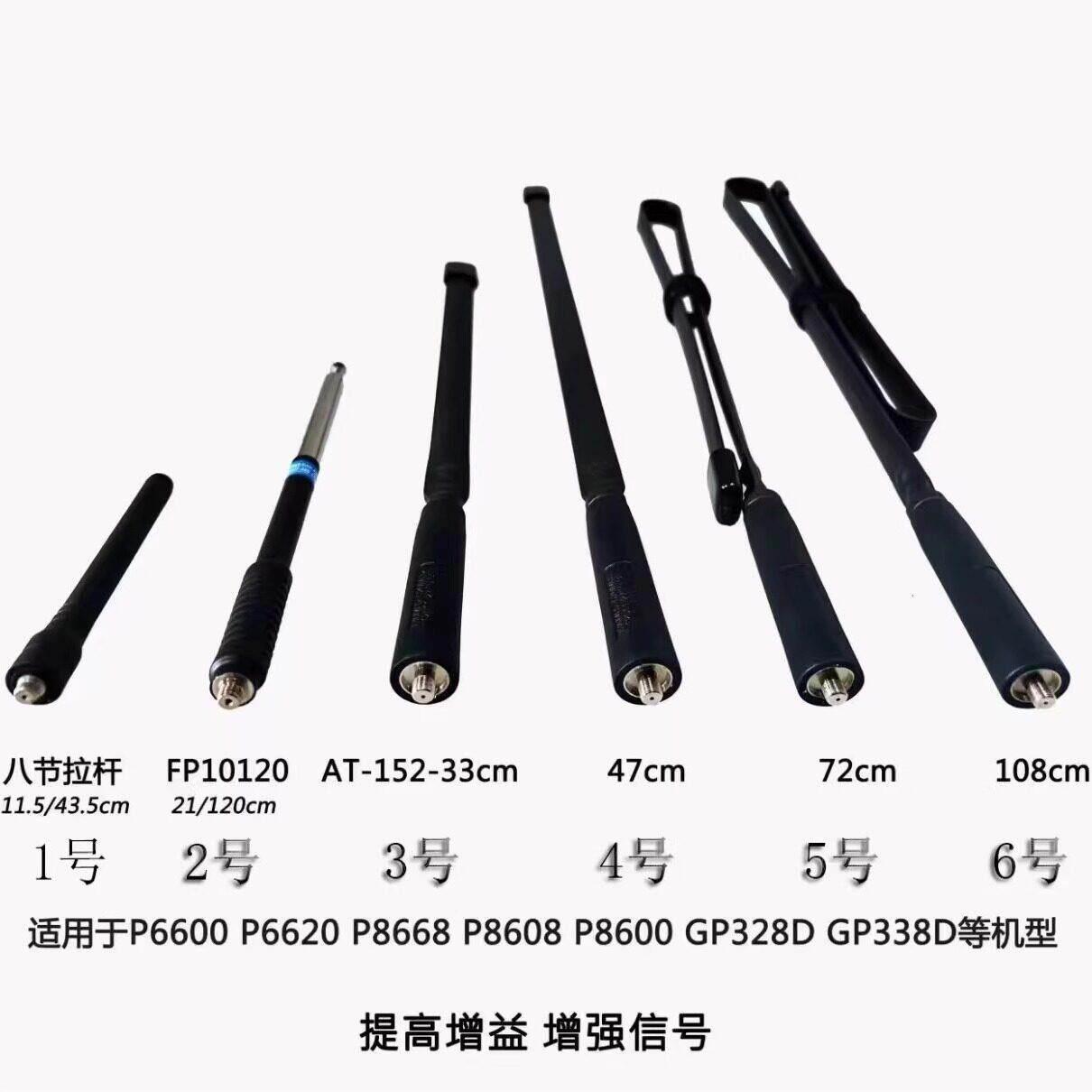 摩托罗拉P6600i高增益天线GP328D+/XIR P8668i对讲机拉杆折尺天线