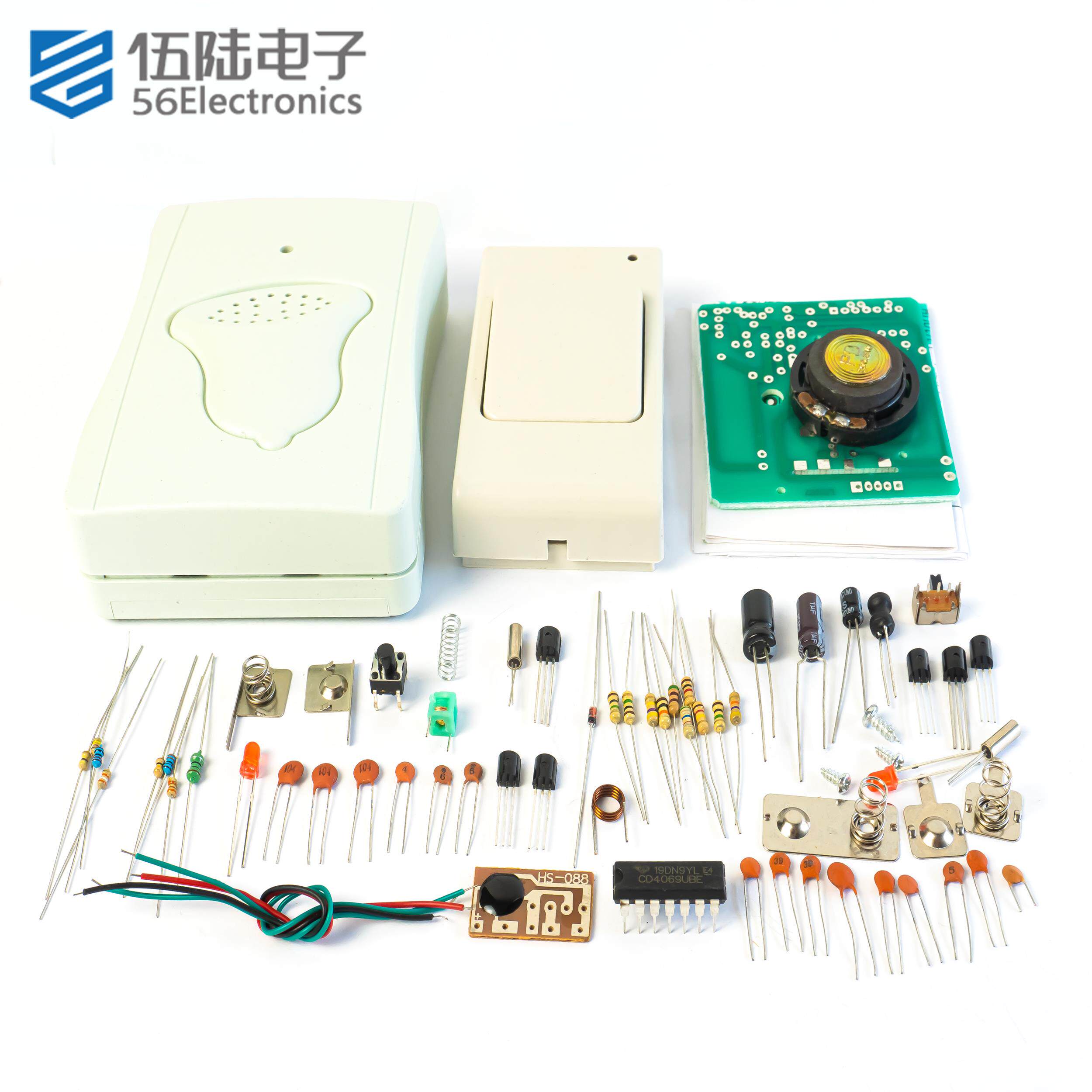 WL2066B型无线门铃电子制作DIY套件教学器材音乐门铃散件WK-56-67