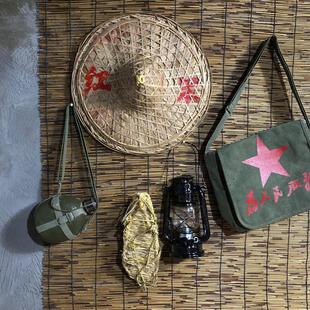 豆帽红军包表演舞蹈火锅店创意覆古装饰反战纪念草鞋装饰