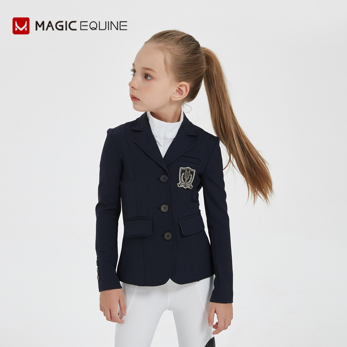 ME曼驿马术骑士服儿童专业比赛骑马服高弹修身马术服男女童马术装
