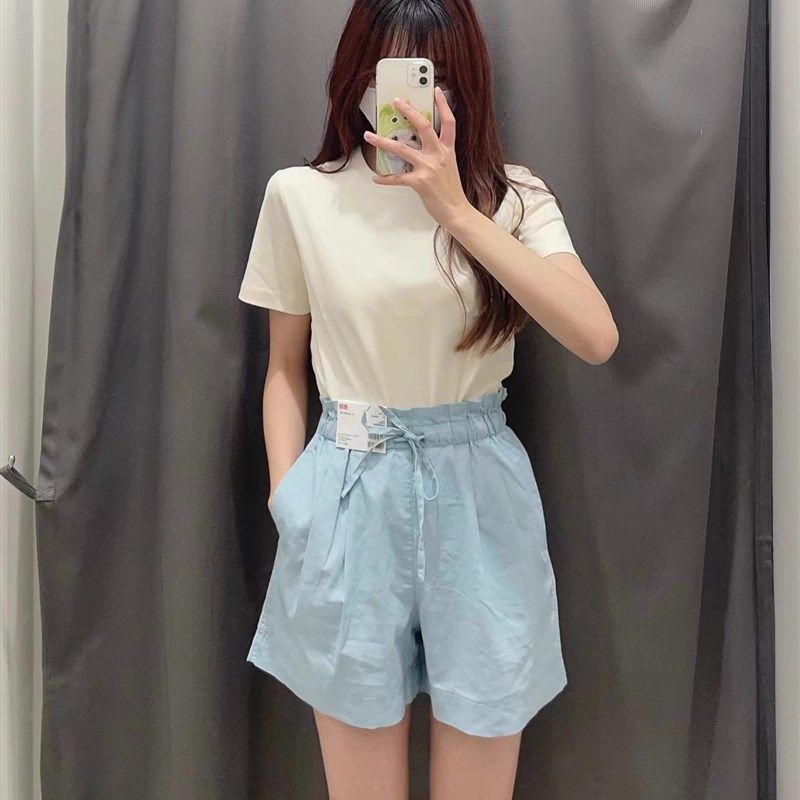 夏季外D女装麻棉短裤宽松系带阔腿裤高腰显瘦休闲直筒裤 456208,女装/女士精品,休闲裤,淘宝优惠券,粉丝福利购,淘宝优惠卷