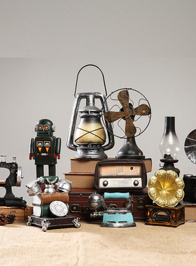 复古怀旧创意装饰品咖啡馆橱窗服装店铺工业风陈列道具做旧摆件设