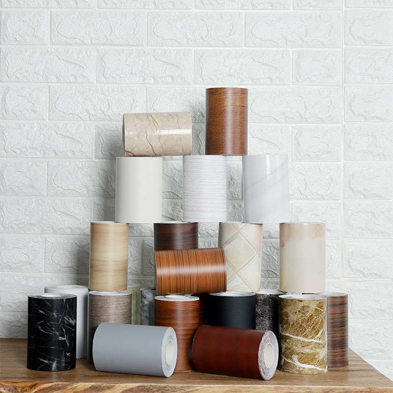 木纹自粘门框贴包边修补装饰翻新家具洞窟窿旧门边框修复门套贴纸