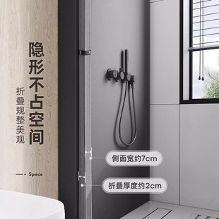 浴室隔断浴帘免打孔磁吸折叠防水布防霉高档卫生间干湿分离挂帘子