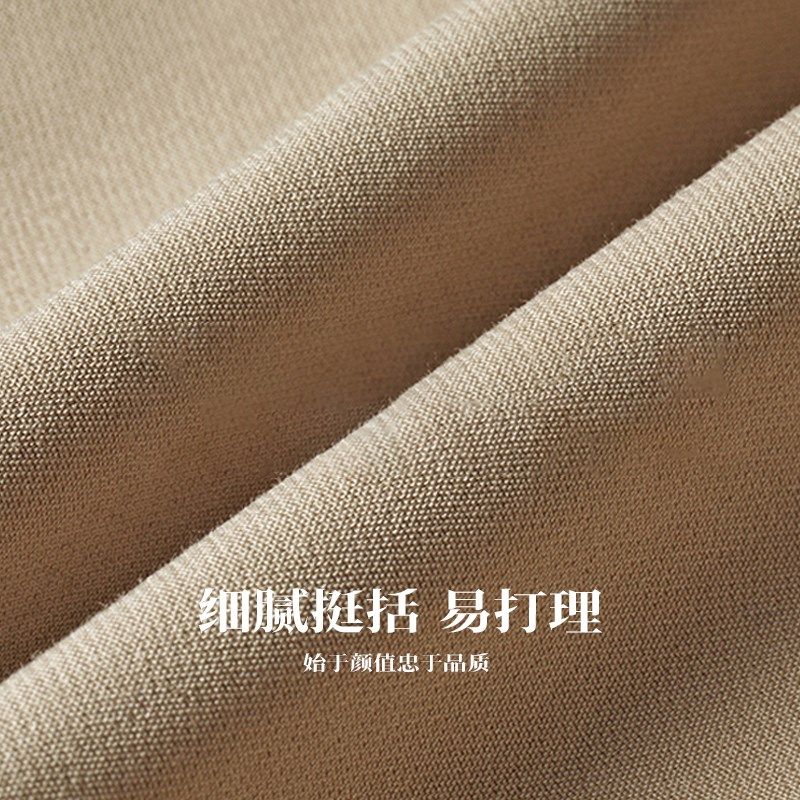 逸阳卡其色九分工装裤女款2025新款春小个子直筒户外休闲烟管裤