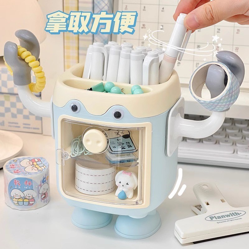 创意小猪笔筒学生儿童桌面收纳盒整理盒笔架办公室可爱少女风笔盒