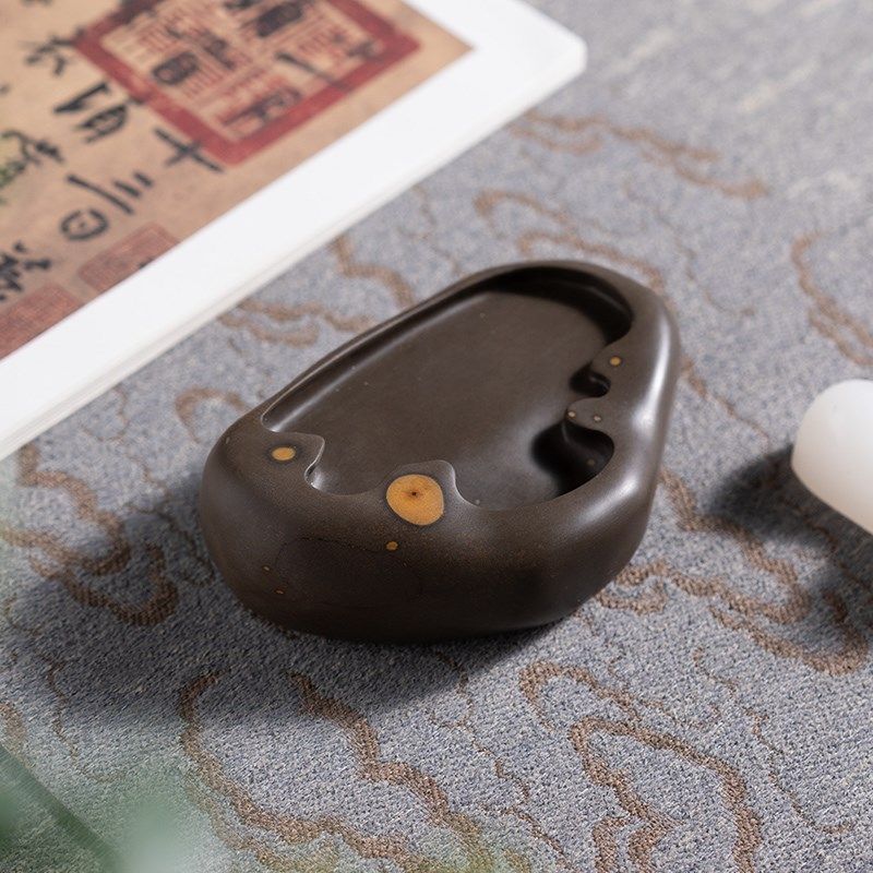 善琏湖笔端砚肇庆孤品小砚台可研墨天然原石高档书法专用老坑便携,文具电教/文化用品/商务用品,砚台,淘宝优惠券,粉丝福利购,淘宝优惠卷
