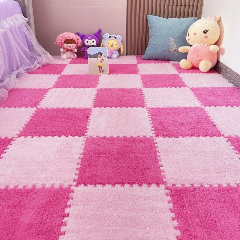 毛绒地毯卧室少女房间地毯床边毯全铺大面积泡沫拼接垫子地垫耐脏,居家布艺,地毯,淘宝优惠券,粉丝福利购,淘宝优惠卷
