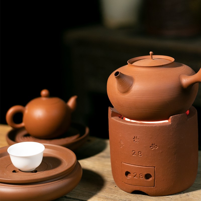 功夫茶炉迷你小巧家用复古电陶热丝炉红泥炉砂铫壶烧水煮茶炉套装