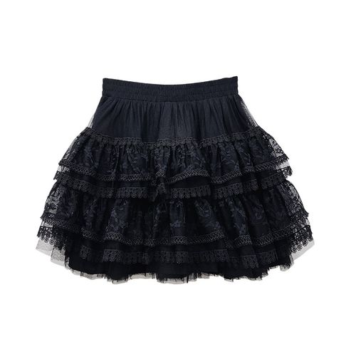 Annabess公主蕾丝网纱半身裙25春夏百搭松紧高腰蓬蓬裙半身裙裙撑