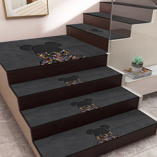 楼梯踏步垫免胶自粘矽藻泥防滑耐脏家用静音台阶脚踏垫可定制裁剪