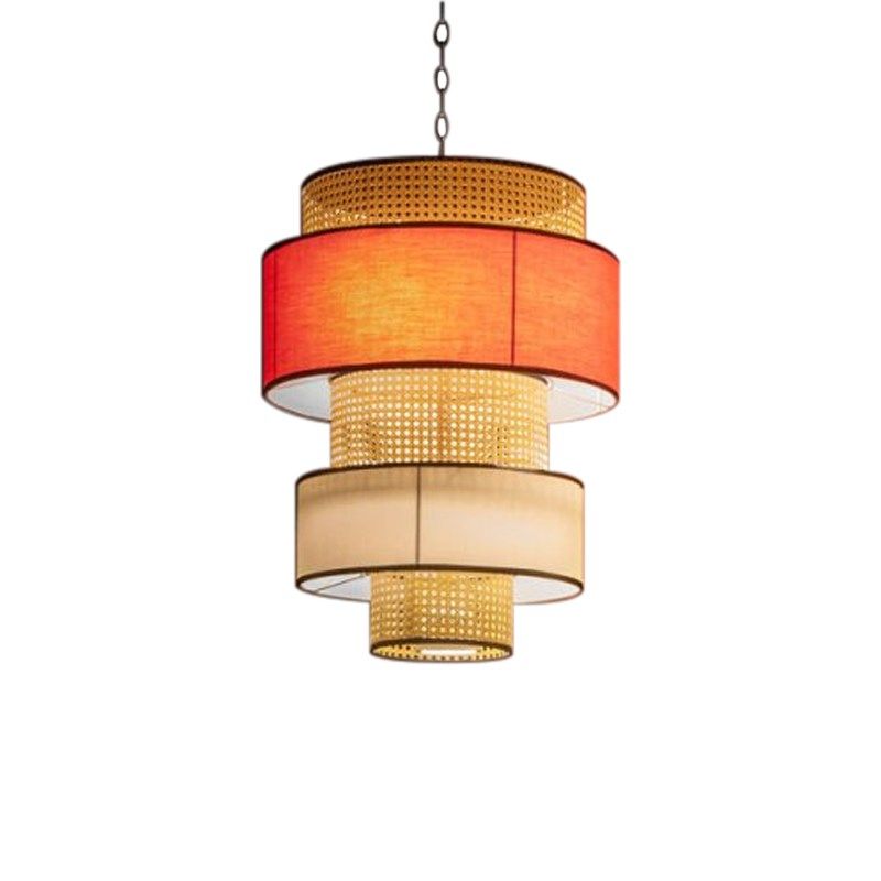 侘寂风新中式竹艺竹编藤艺复古饭店民宿餐饮专用包间箱橙色吊灯,家装灯饰光源,酒店/宴会厅/餐饮吊灯,淘宝优惠券,粉丝福利购,淘宝优惠卷