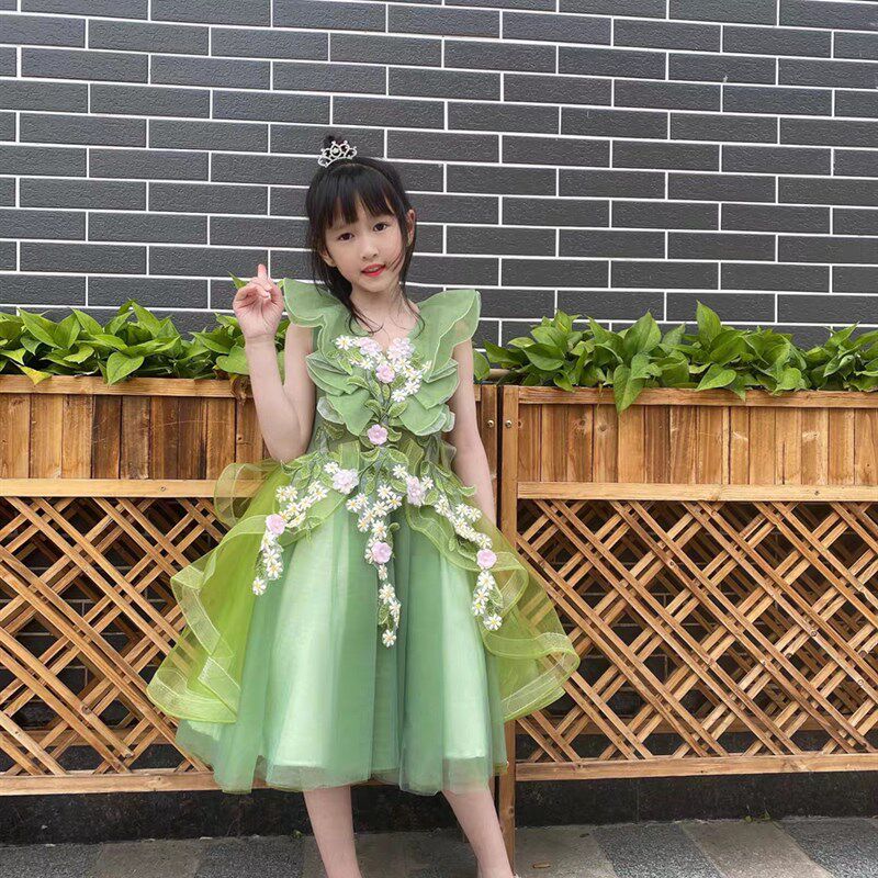 儿童礼服女童公主裙蓬蓬纱高端洋气走秀主持人花童婚礼钢琴演出服