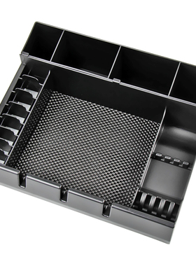 美发工具托盘BARBER电推剪卡尺收纳盒摆放箱剪刀梳子夹桌面置物架