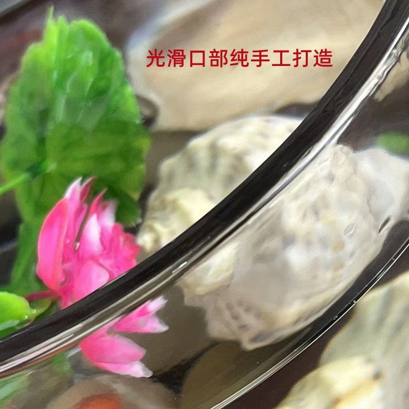 免换水一次成型长条形天壶流水摆件鱼缸玻璃窗台办公桌客厅茶几