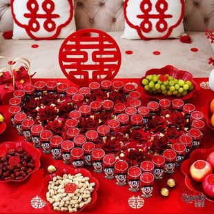 心形摆件爱心结婚心形模具订婚茶几布置喜字订婚用品大全定制喜字