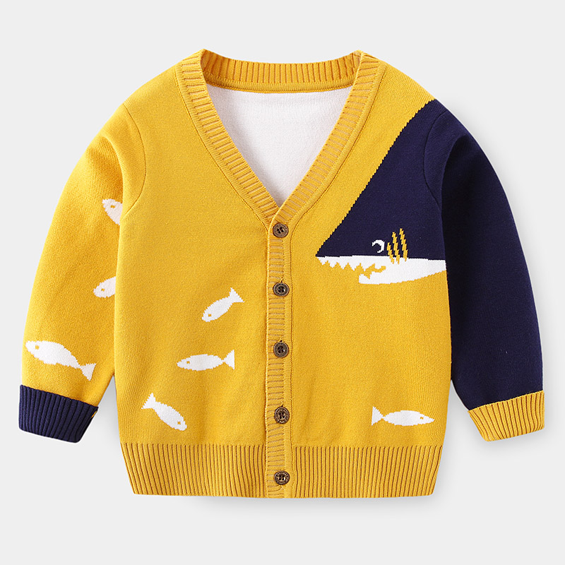 儿童针织开衫春秋2021新款洋气3岁男童毛衣外套4男宝宝针织衫春季
