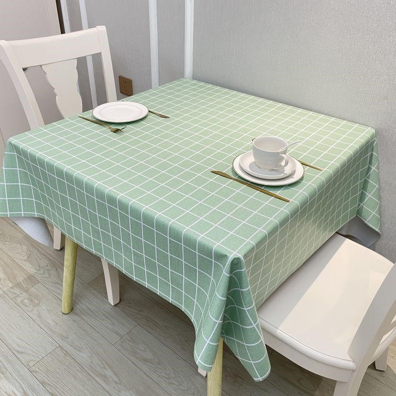 PVC格子桌布防水防油防烫免洗餐桌布正方形家用方桌台布茶几台布