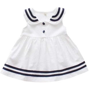 宝宝连衣裙2夏季薄款1纯棉圆领无袖0-5岁小女童短裙3夏天儿童裙子