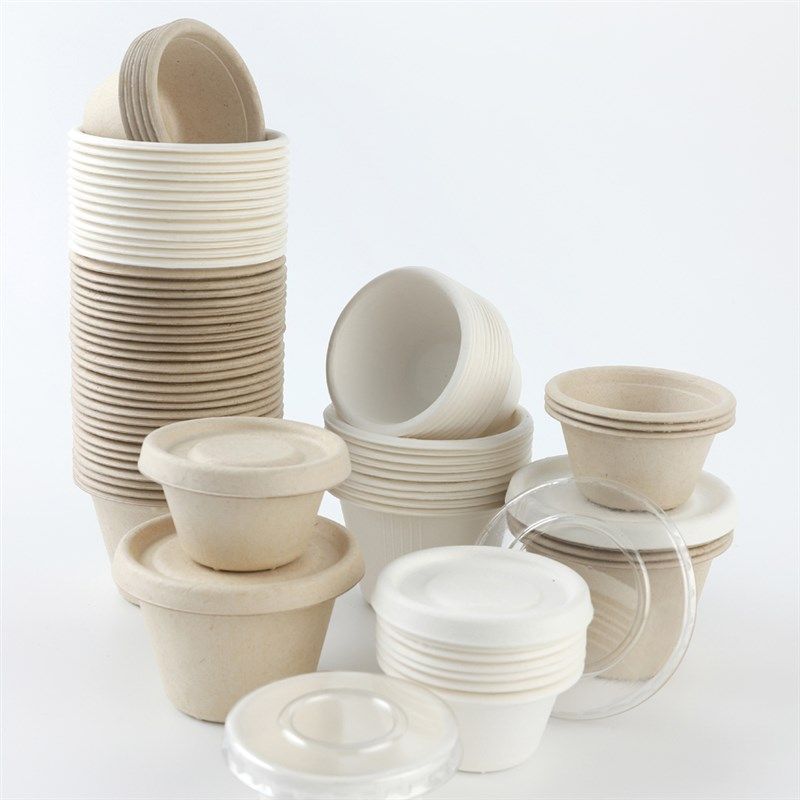 一次性蘸料杯可降解纸浆酱汁杯调料杯试吃小杯子打包外卖带盖碗盒,餐饮具,一次性餐盒,淘宝优惠券,粉丝福利购,淘宝优惠卷