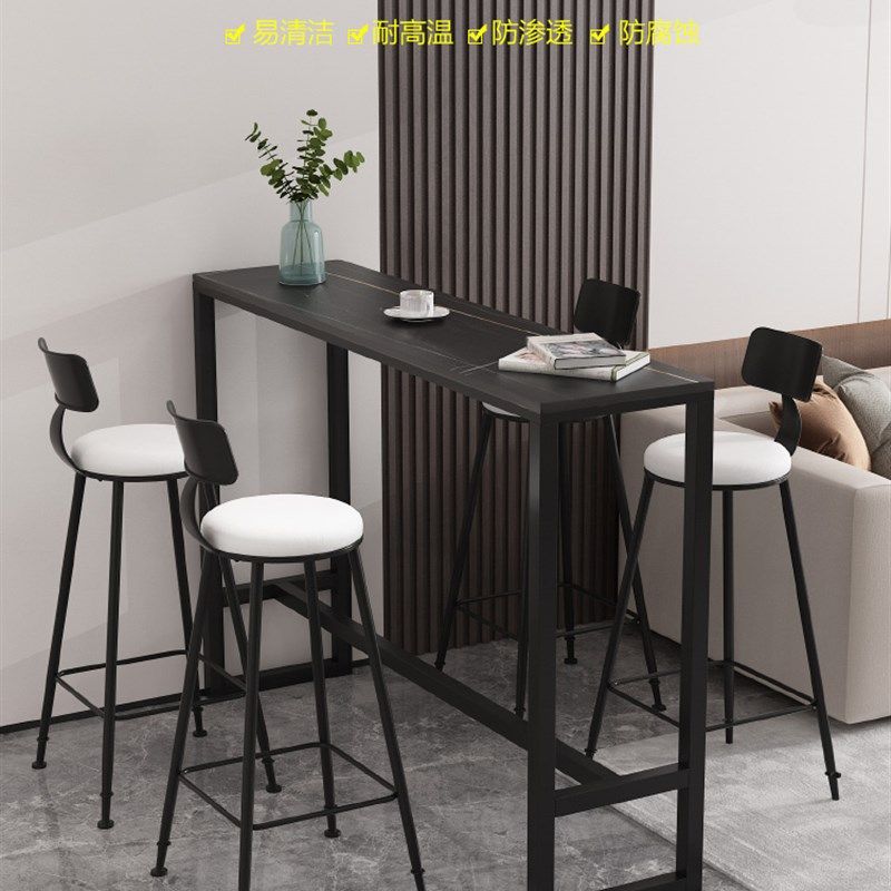 北欧岩板桌面吧台家用客厅阳台靠墙窗轻奢隔断厨房小长条脚桌椅,住宅家具,吧台,淘宝优惠券,粉丝福利购,淘宝优惠卷
