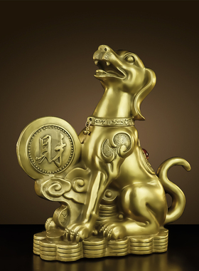 铜狗摆件纯铜西北缺角生肖狗补角生肖狗家居客厅装饰金属狗工艺品