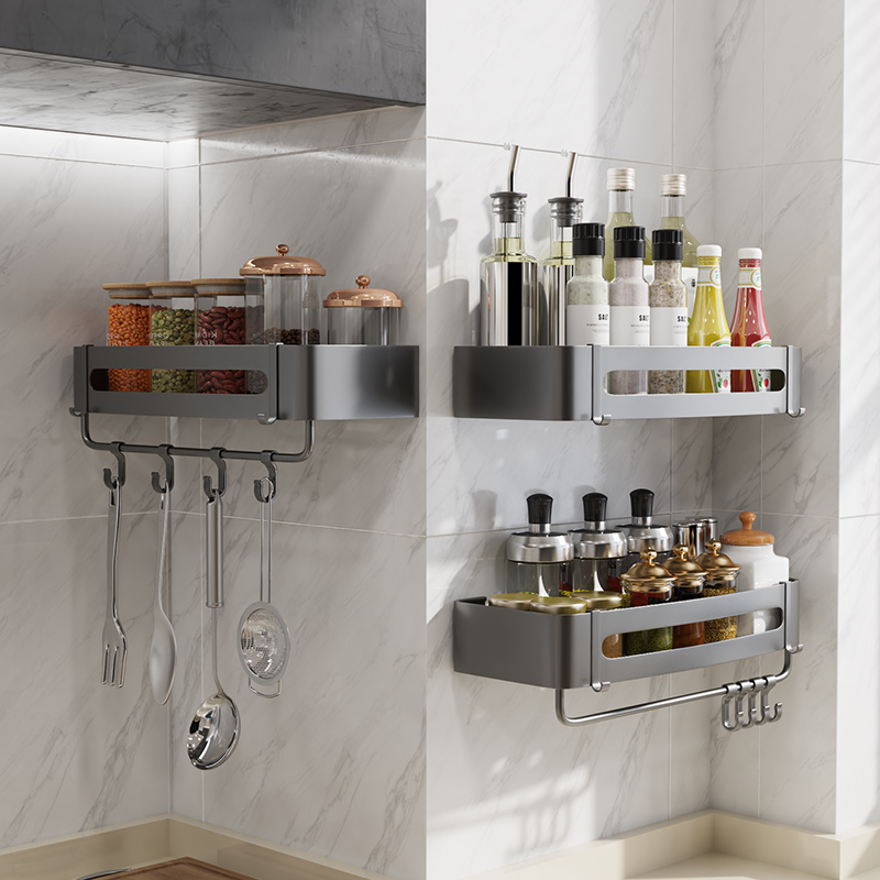 免打孔架子壁挂式厨房置物架厨具用品菜板碗碟放置架墙上收纳神器