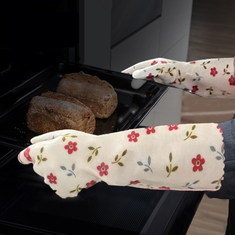 防烫隔热耐高温手套加长防水防油厨房洗碗微波炉烤箱耐热烘焙专用