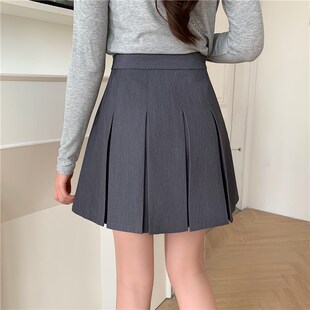 大码百褶裙女秋冬新款西装半身裙胖mm显瘦小个子学生a字裙短裙子