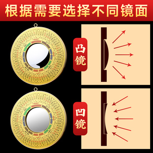 八卦镜家用门口罗经纯铜凸面镜凹镜九宫太极八卦镜子挂饰大门挂件