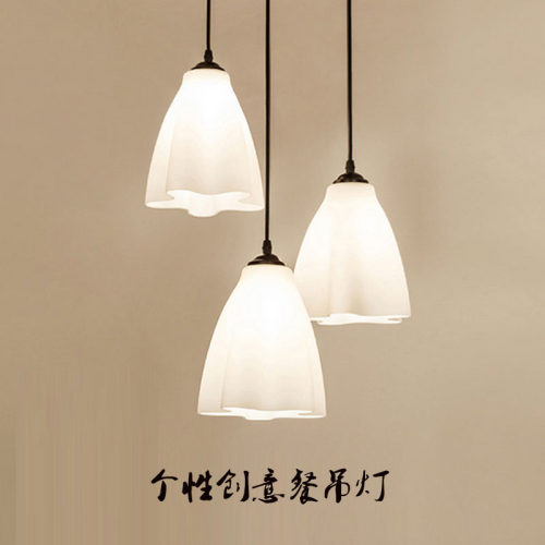 北欧简约玻璃餐厅吊灯三头创意个性艺术单头小吊灯过道餐厅吧台灯
