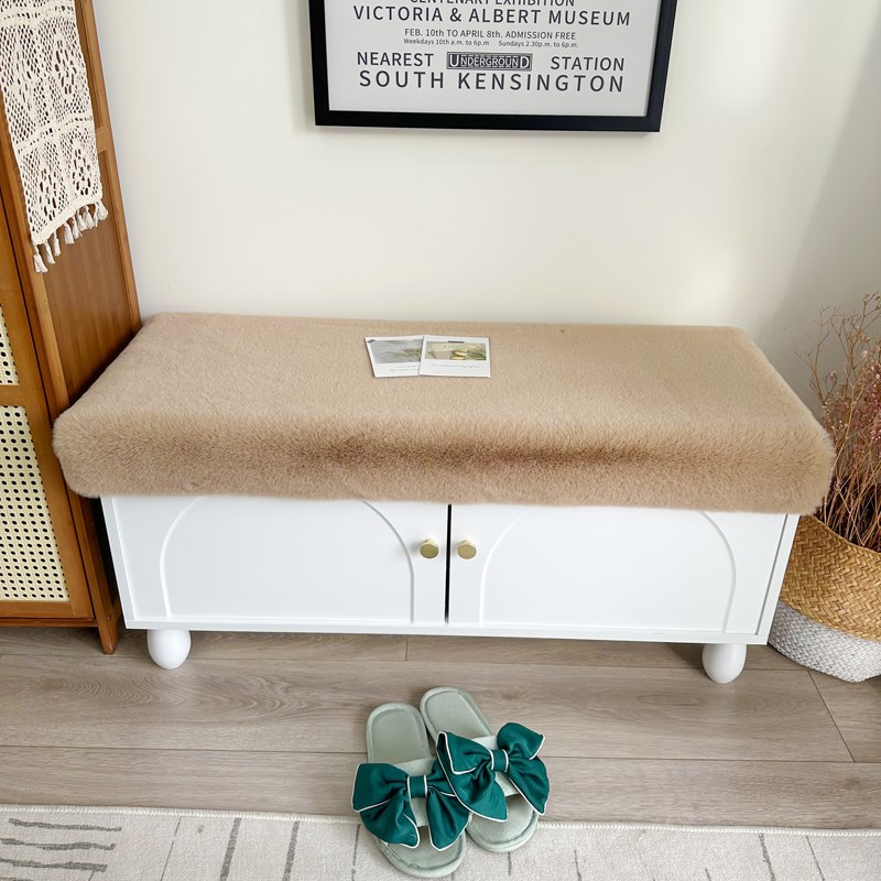 仿兔毛入户换鞋凳垫子毛绒门口坐垫玄关卡座垫子鞋柜衣帽间椅子垫