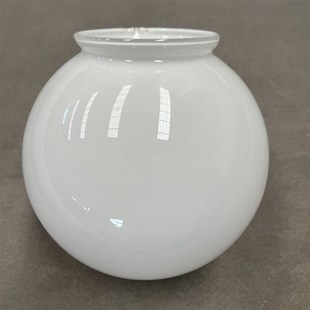 单口圆球奶白亮面玻璃灯罩球形灯罩配件灯壳床头台灯吊灯圆形灯罩