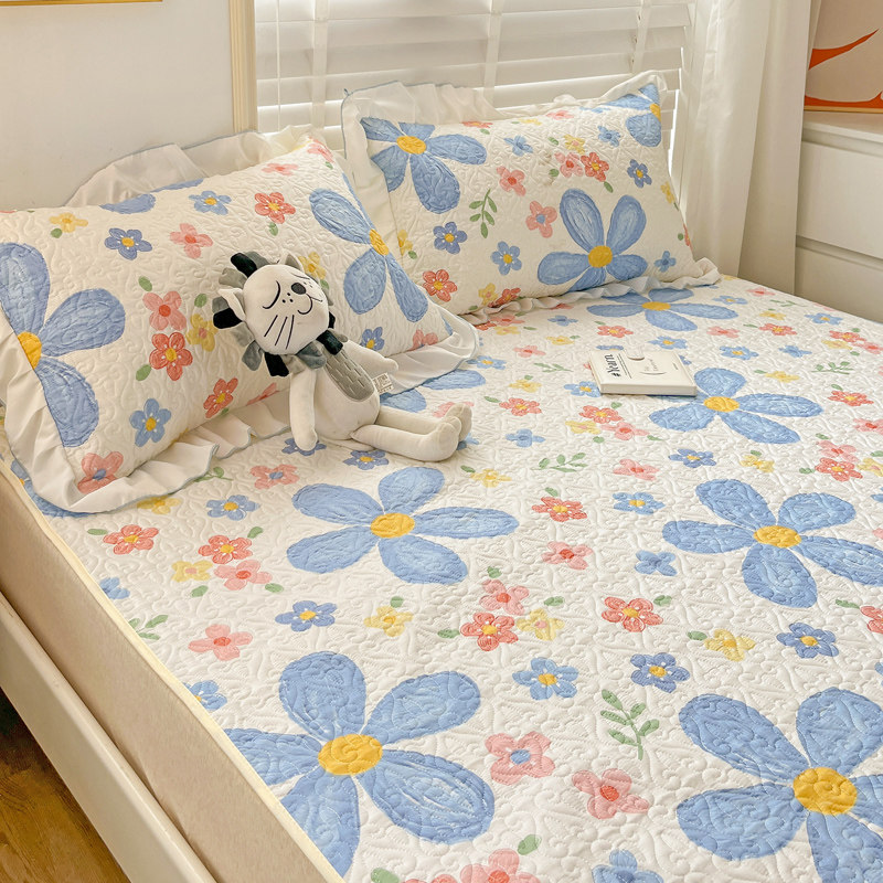 全棉床盖单件防滑夹棉绗缝榻榻米床单三件套纯棉定制炕盖四季通用,床上用品,床盖,淘宝优惠券,粉丝福利购,淘宝优惠卷