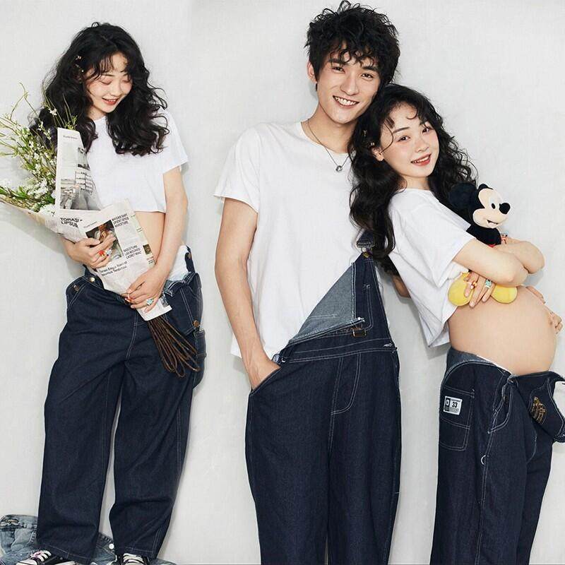 孕妇照片写真服装情侣装牛仔背带裤孕妇情侣夫妻写真拍照主题服装,孕妇装/孕产妇用品/营养,影楼服装,淘宝优惠券,粉丝福利购,淘宝优惠卷