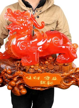 招财玉貔貅摆件 大号一对办公室桌家居玄关装饰店铺开业礼品摆设