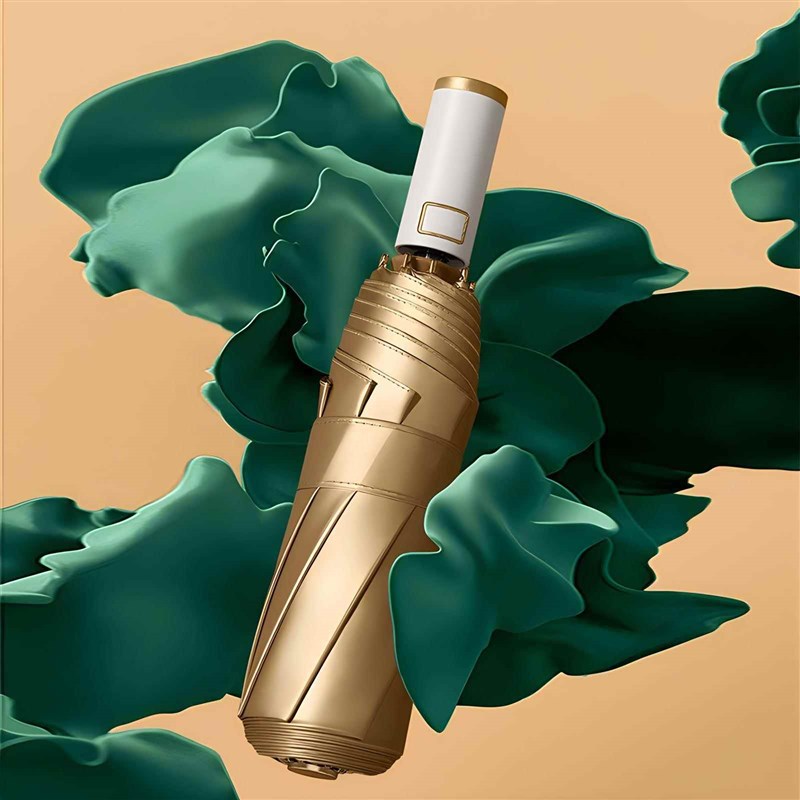 新款简约金胶防风自动伞男女三折雨伞小清新可印logo雨伞广告伞