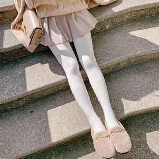 连裤 燕麦色米色打底裤 加绒加厚秋冬棉裤 薄绒秋裤 袜 女外穿春秋薄款