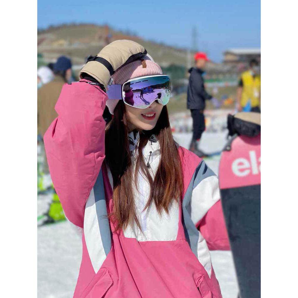 滑雪眼镜男女户外单双板双层防雾大视野卡近视雪镜柱面球面护目镜