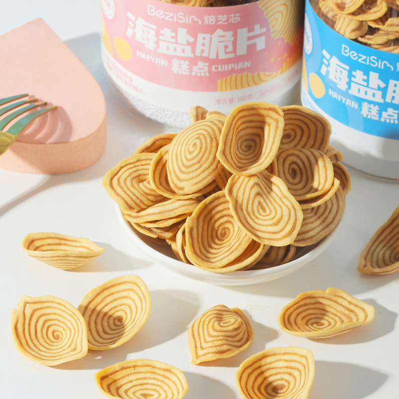 焙芝芯猫耳朵零食薄脆老式香酥片片脆香辣原味小花片传统海盐脆片