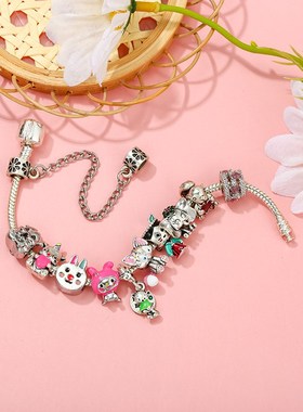 可爱卡通系列小动物彩色串珠手链女设计小众闺蜜手链网红卡通手饰