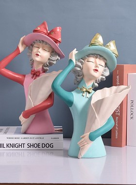 北欧轻奢泡泡女孩工艺品摆件创意客厅钥匙收纳桌面装饰品生日礼品