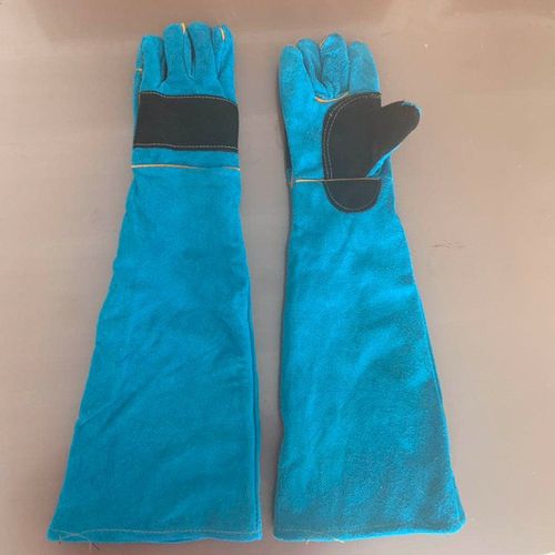 全牛皮电焊工手套防抓挠 防宠物撕咬防抓加厚长耐温隔热加长60cm