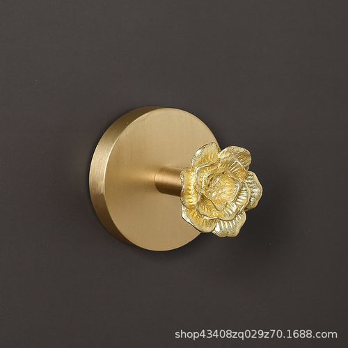 复古柜门黄铜玫瑰拉手把手网红轻奢衣柜橱柜衣柜门家具装饰挂钩