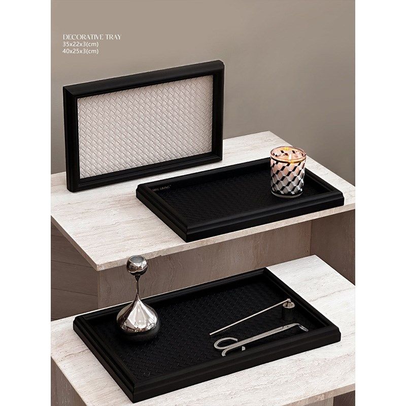 觅屿 法式复古香薰托盘木质收纳整理盘玄关置物边柜轻奢高档摆件,家居饰品,香薰托盘,淘宝优惠券,粉丝福利购,淘宝优惠卷