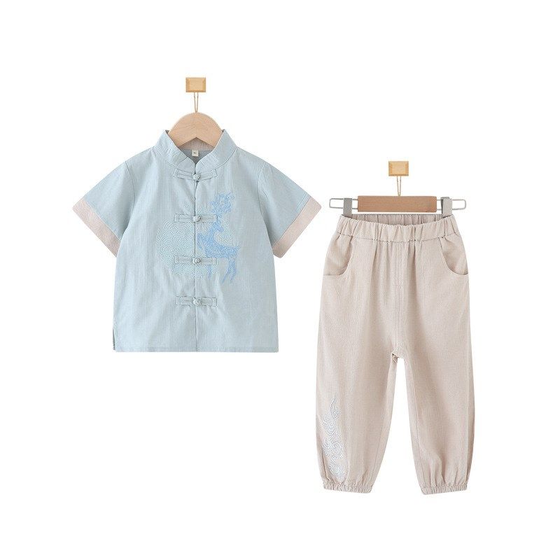 童装汉服儿童复古唐装宝宝周岁礼服男孩夏季短袖长裤汉服国学园服,童装/婴儿装/亲子装,唐装,淘宝优惠券,粉丝福利购,淘宝优惠卷