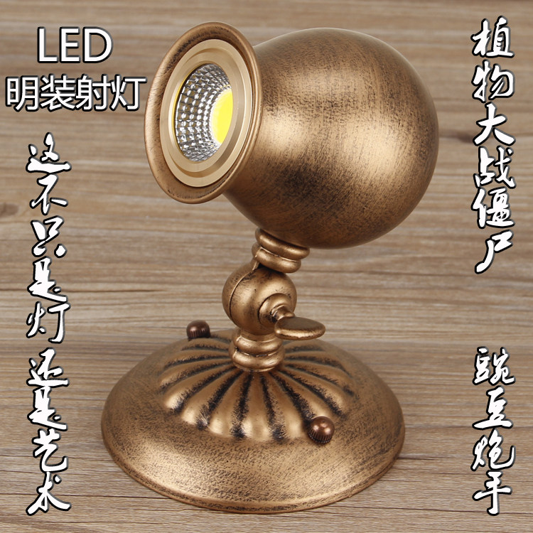 欧式复/仿古LED3w射灯创意个性  服装店展柜背景墙灯 镜前壁画灯图片