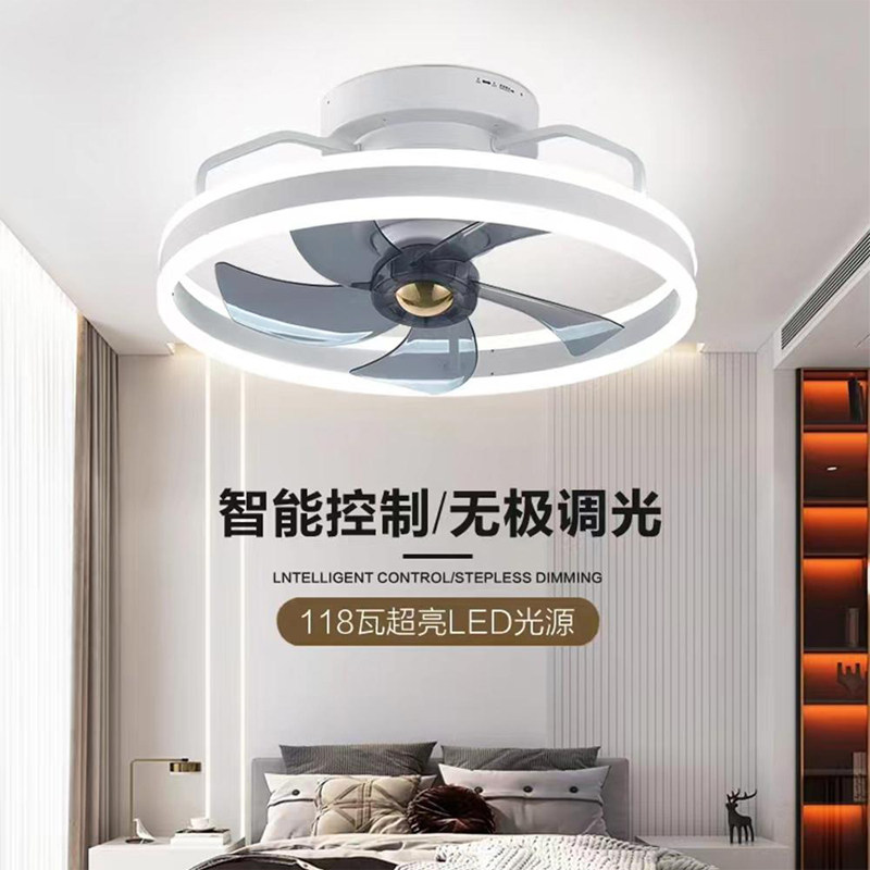 卧室摇头风扇灯2022新款简约客厅餐厅儿童吸顶家用电扇吊扇灯北欧